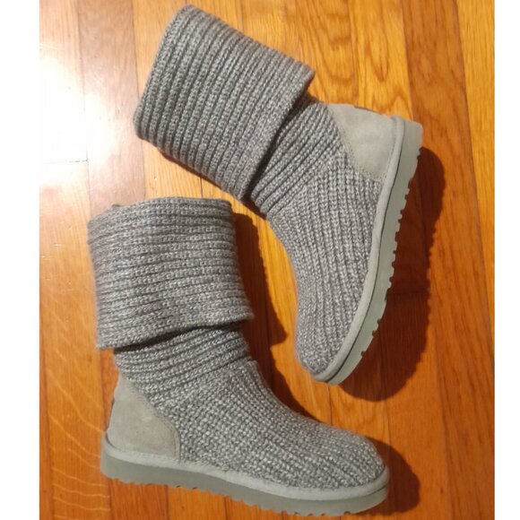 UGG Australia Knitted Fold Down Shaft Boots Women's sz 6 - Picture 10 of 11